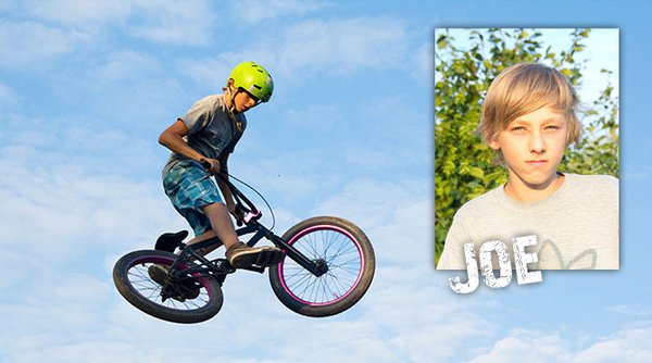 Joe, 14, fährt seit 1 Jahr BMX